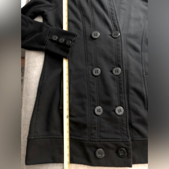 ESPRIT FITTED BLACK PEA-COAT STYLE HOODED JACKET - Picture 12 of 16